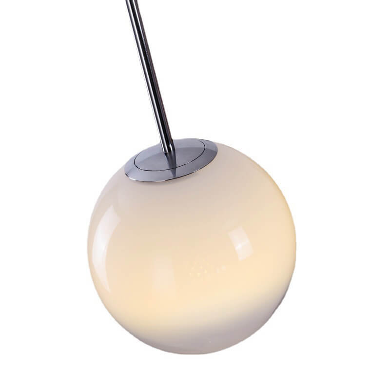 Modern Minimalist Gradient Iron Glass Orb Chrome Ring 1-Light Pendant Light for Living Room