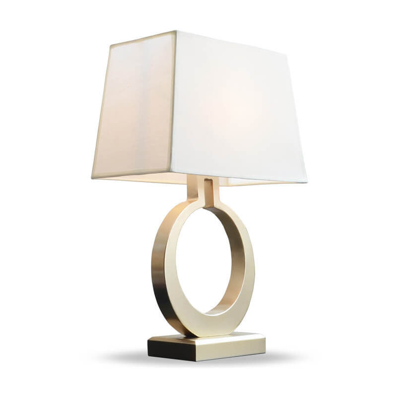 Moderne Luxus-Stoff-Goldring-Basis-1-Licht-Tischlampe 
