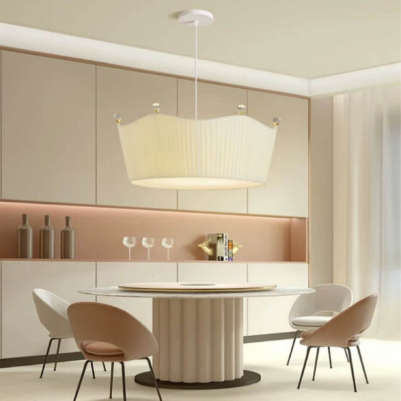 Modern Minimalist Creative Crown Hardware Fabric 5-Light Island Light Chandelier