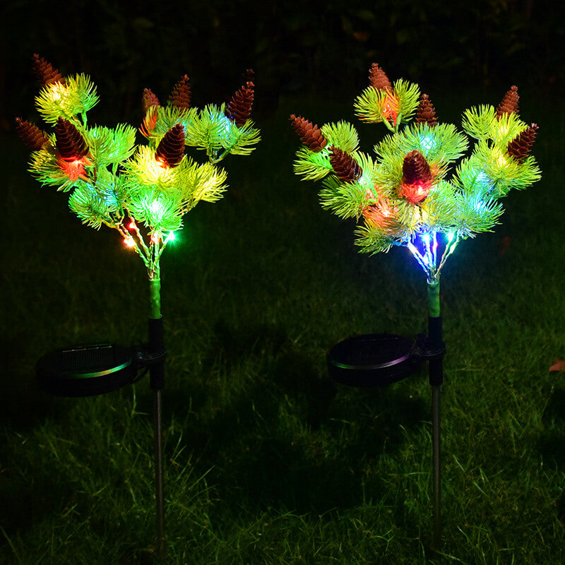 Solarbeleuchtetes Weihnachtstannenzapfen-Baum-LED-dekoratives Landschaftslicht im Freien 