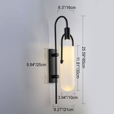 Modern Wrought Iron Frosted Glass 1-Light Wall Sconce Lamp