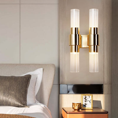 Modern Iron Glass 1/2-Light Wall Sconce Lamp