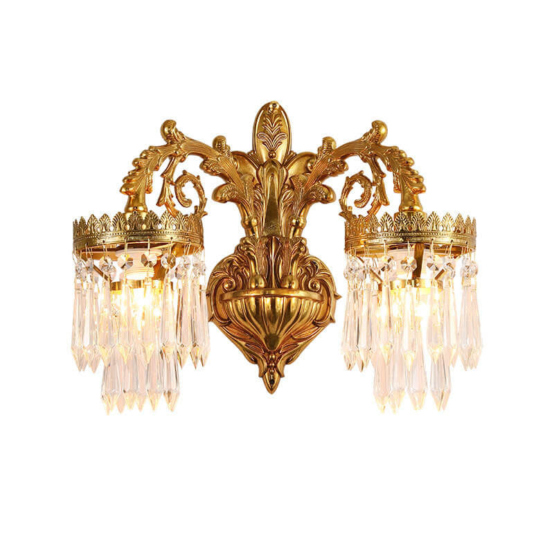 Vintage Tiffany gefärbte florale Glaskuppel 1-Licht Wandleuchte Lampe 