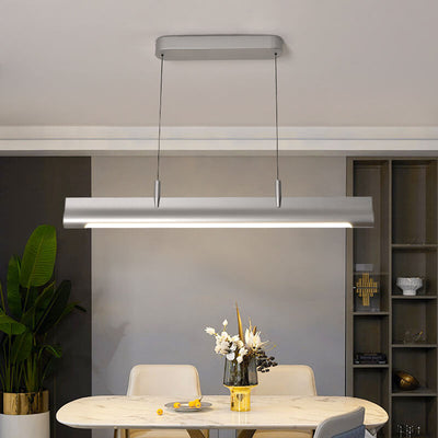 Nordic Minimalist Long Strip Island Light LED anhebbarer Kronleuchter