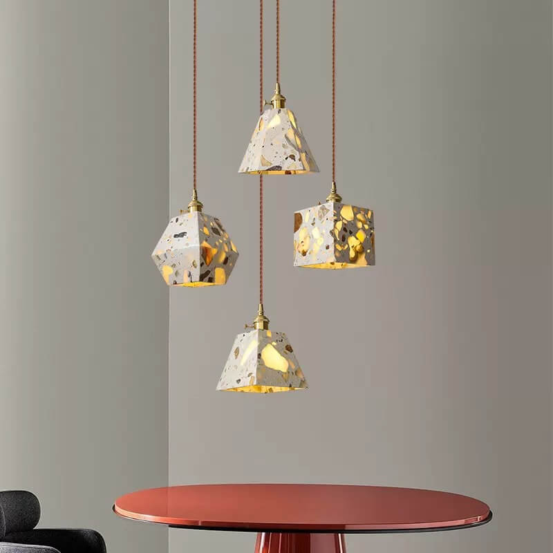 Japanese Retro Terrazzo Polygons 1-Light Pendant Light