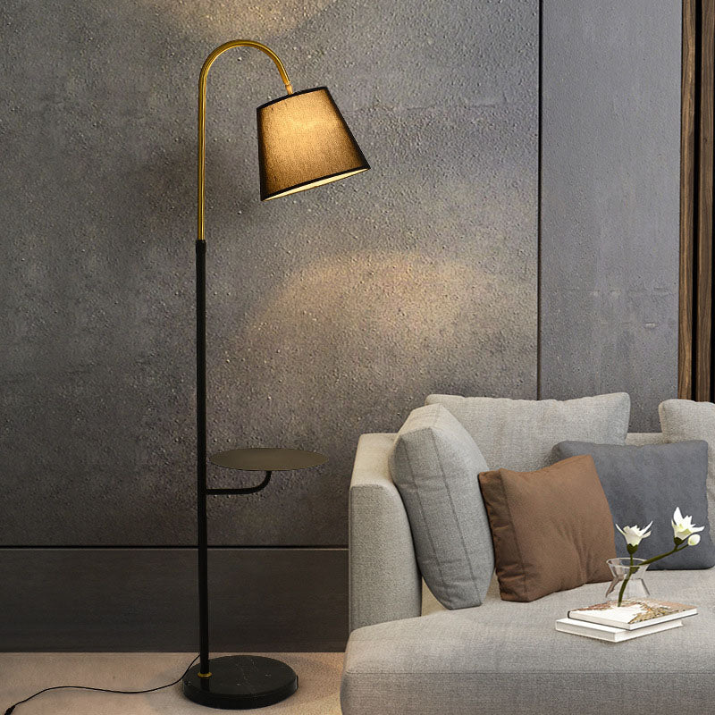 Nordic Light Luxus-Plissee-Stoff-Marmor-Stehlampe mit 1 Licht
