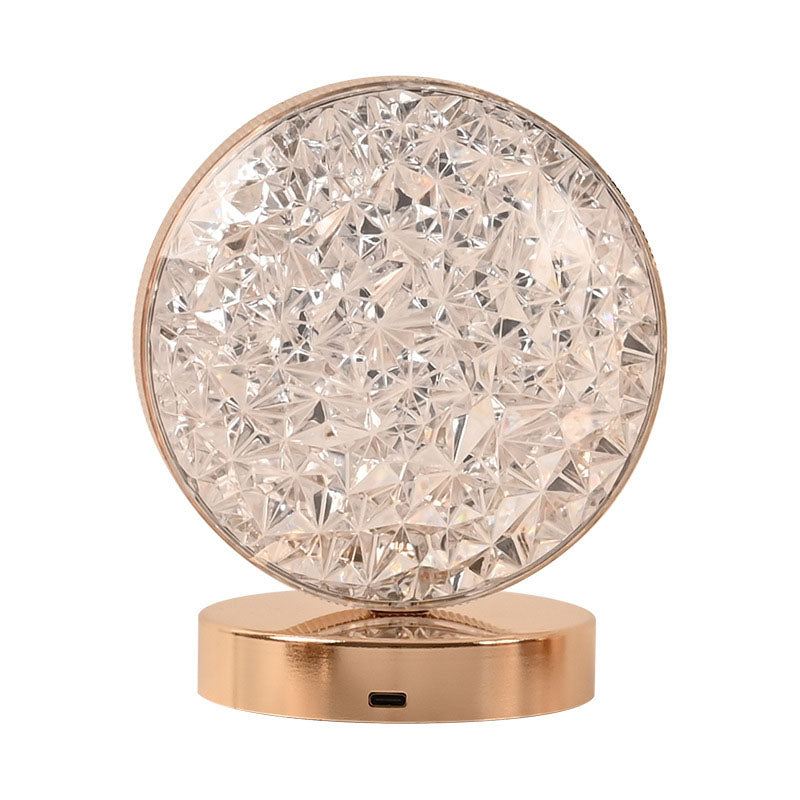 Lampe de table USB LED en acrylique créatif nordique avec géométrie étoile lune en métal 