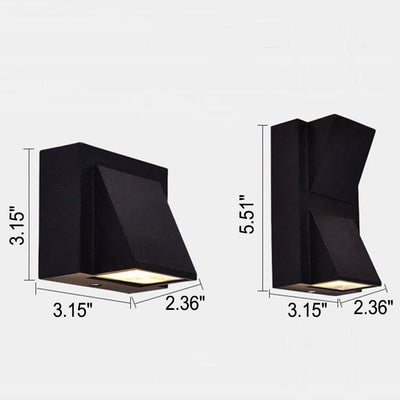 مصباح حائط مقاوم للماء LED مربع هندسي بسيط حديث 