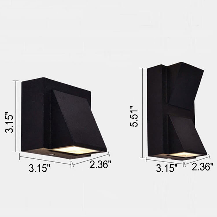 مصباح حائط مقاوم للماء LED مربع هندسي بسيط حديث 