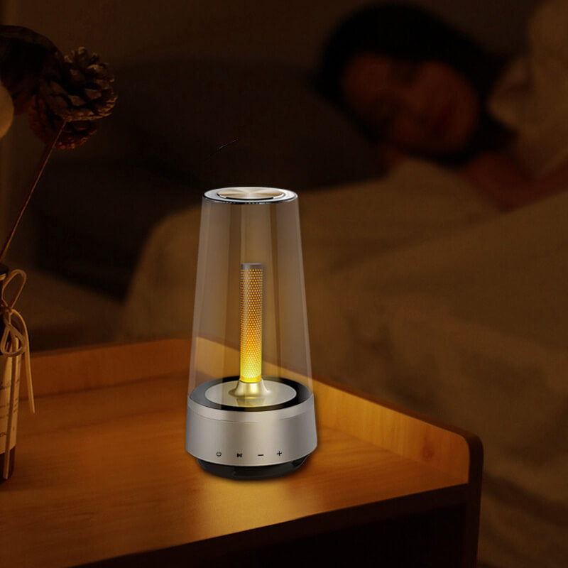 Conception de bougie créative Haut-parleur Bluetooth Lampe de table LED 