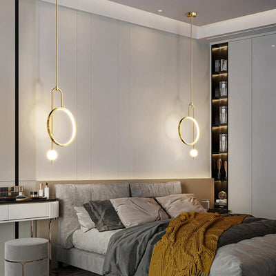 European Minimalist Light Luxury Circular Hardware Acrylic LED Chandelier