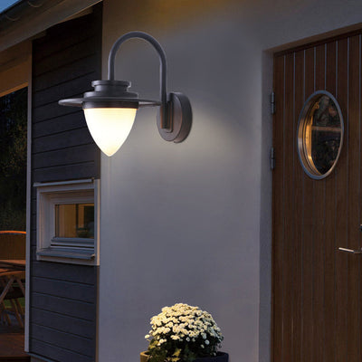 Kreatives wasserdichtes Glas-Pfirsich-Schatten-Design LED-Wandleuchte für den Außenbereich 