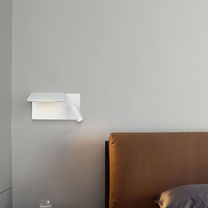 Moderne minimalistische quadratische LED-Wandleuchte aus Aluminium mit flachem Spot für Wohnzimmer &amp; Schlafzimmer 