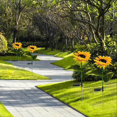 Solar-Sonnenblumen-LED-Außenrasen-dekoratives Erdungsstecker-Licht 