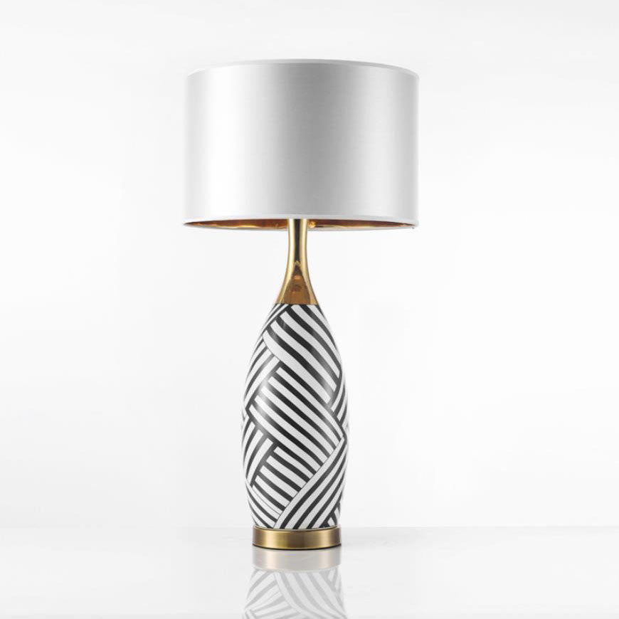 Nordic Vintage Keramik Metall 1-Licht Tischlampe 