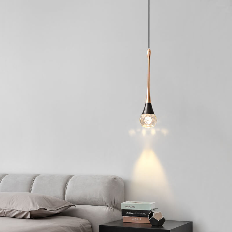 Luz Colgante LED de Pilar de Hardware de Cristal Minimalista de Lujo Ligero 