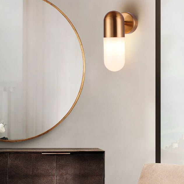 Moderne minimalistische runde 1-flammige Wandleuchte aus Aluminium und Acryl für Schlafzimmer und Wohnzimmer 