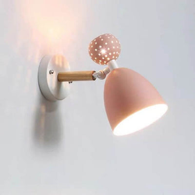 Modern Creative Macaron Solid Color Ironwood 1-Light Wall Sconce Lamp