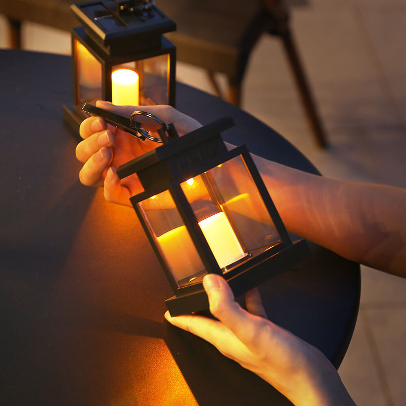 Solar Retro Candle Lantern LED Outdoor Hanging Light