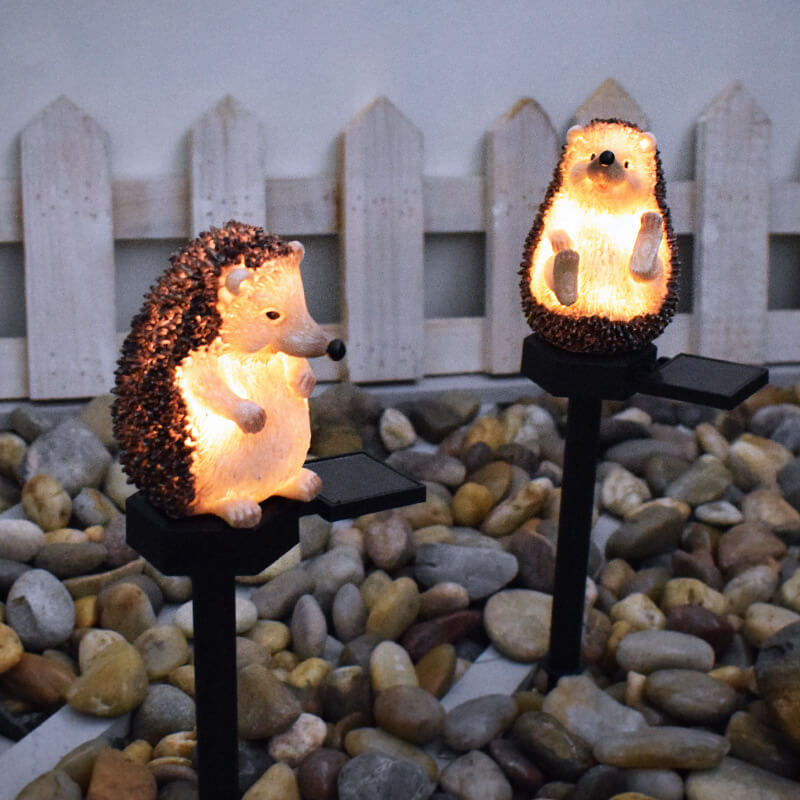 Solar-Outdoor-Igel-Harz-LED-Rasenboden-Einsatz-Landschaftslicht 