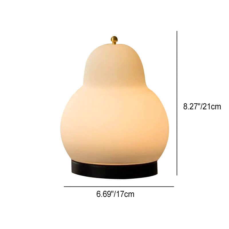 Traditional French Cream Pear Shape LED Rechargeable Touch Table Lamp For Bedroom