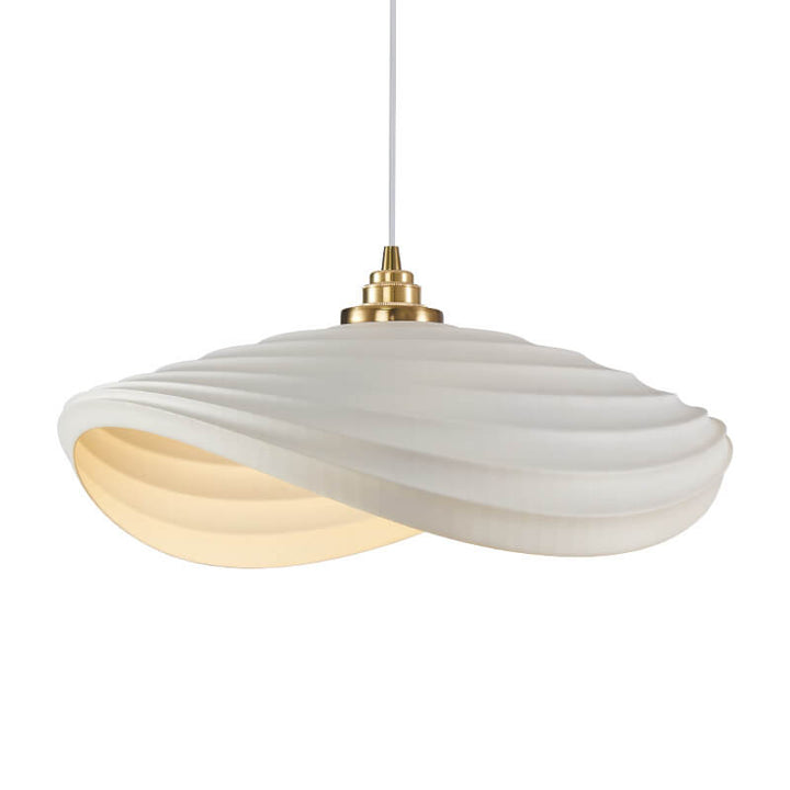 Contemporary Nordic Resin Striped Geometric Dome 1-Light Pendant Light For Living Room