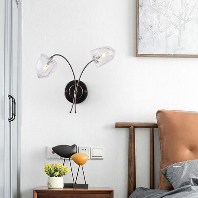 Nordic Art Glass Flowers 2-Light Wall Sconce Lamp