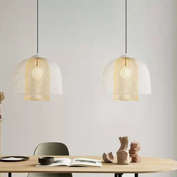 Lampe suspendue à 1 lumière au design de cage à oiseaux simple et créative nordique 