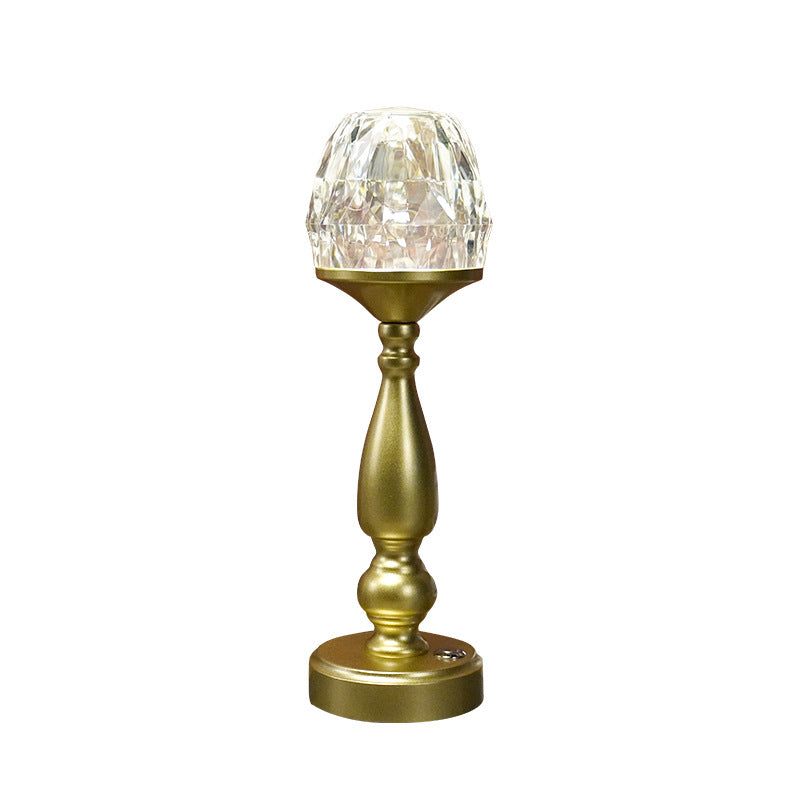 Lámpara de Mesa Táctil LED de Metal y Plástico con Columna Creativa Retro 