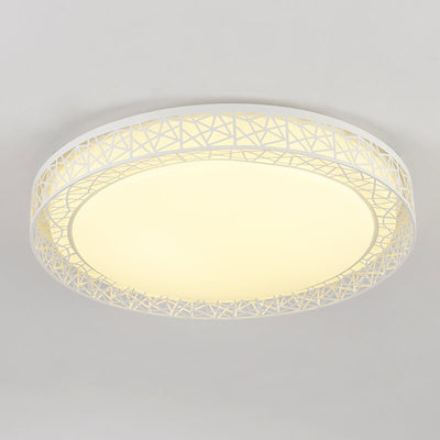 Modern Creative Round Bird's Nest Iron LED Flush Mount Ceiling Light