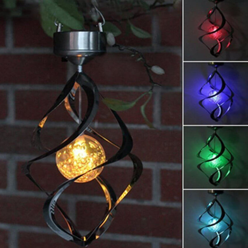 Modern Outdoor Solar Colorful Wind Turn Light LED Outdoor Pendant Light