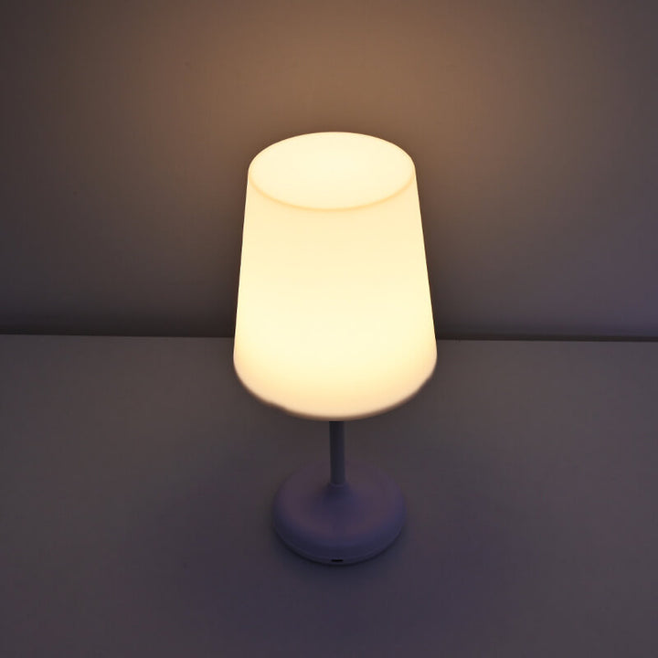 Lampe de table LED rechargeable USB avec télécommande tactile champignon blanc pur moderne 
