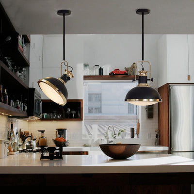 Industrial Vintage Iron Pot Lid Rotatable 1/3 Light Chandelier