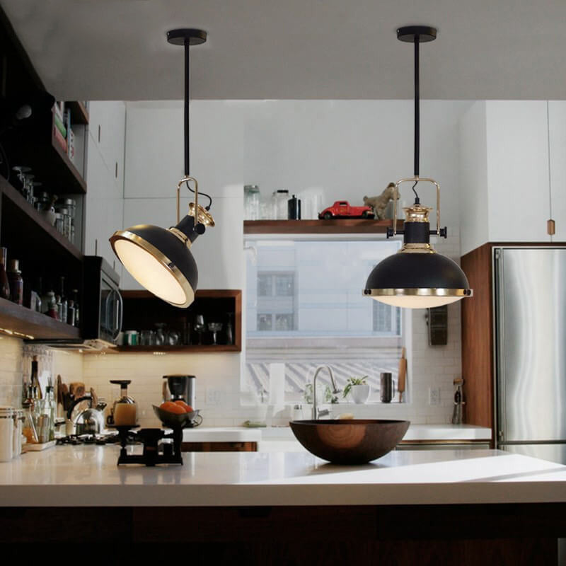 Industrial Vintage Iron Pot Lid Rotatable 1/3 Light Chandelier