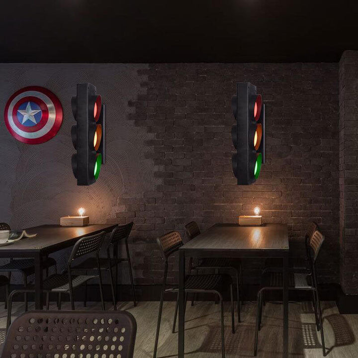 Diseño de semáforo industrial retro lámpara de pared LED 
