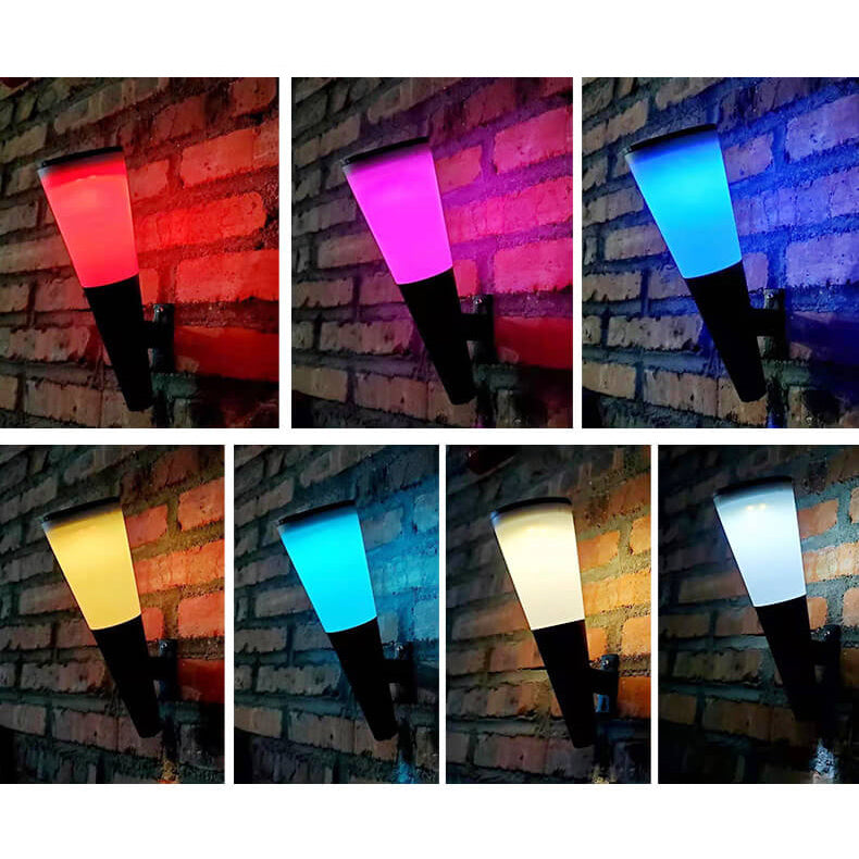 Lampe solaire étanche en forme de corne, design LED, décoration extérieure, applique murale 