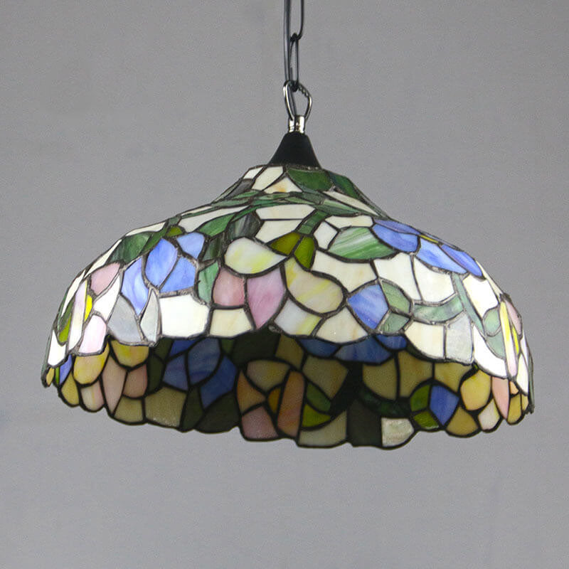 Tiffany Vintage Glasschirm 1-Licht Pendelleuchte 