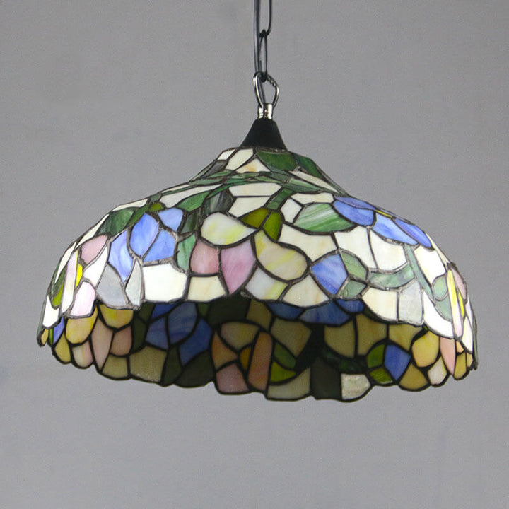 Tiffany Vintage Glasschirm 1-Licht Pendelleuchte 