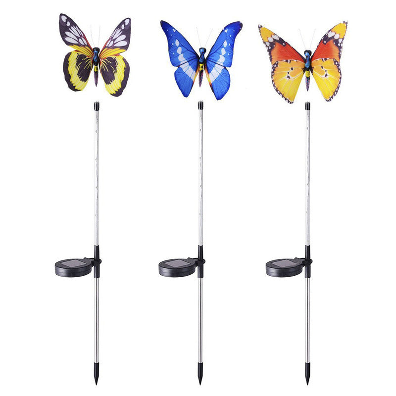 Simulation de décoration extérieure Papillon en fibre optique LED pour pelouse Insérer Lumière de paysage 
