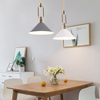 Nordic Denmark Macaron Cone Ring Top 1-Light Pendant Light