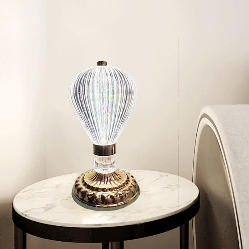 European Light Luxury Vintage Hardware Acrylic LED Night Light Table Lamp