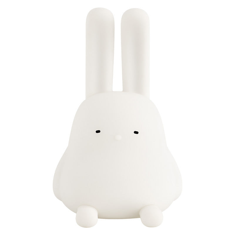 Creative Cute Folded Ear Rabbit Silicone Pat  LED Night Light Table Lamp