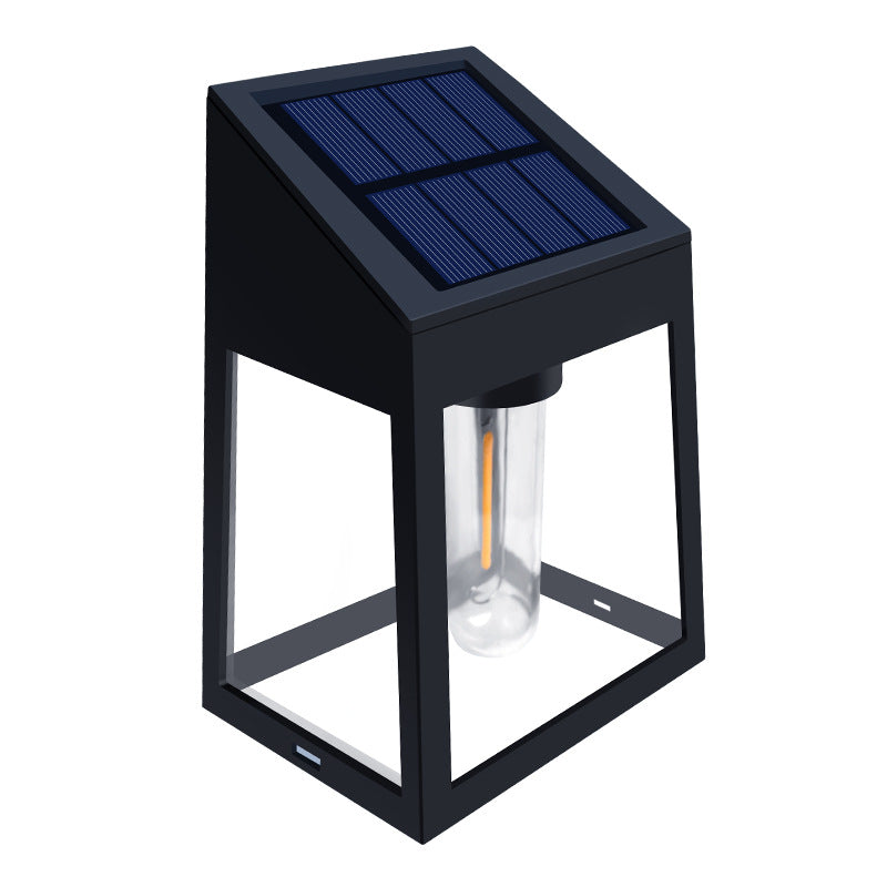 Modern Minimalist ABS PC Solar Outdoor Waterproof Trapezoidal Light Control Sensor LED Wall Sconce Lamp for Outdoor Patio
