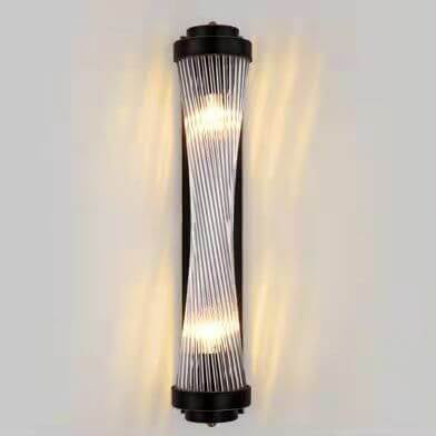 Lámpara Aplique de Pared de Lujo Moderno Cilindro de Cristal Rotación de 2 Luces 