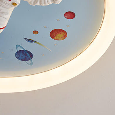 Cartoon Creative Space Astronaut Harz LED-Deckenleuchte für bündige Montage 