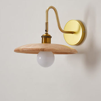 Lámpara de Aplique de Pared de 1 Luz con Bandeja Japonesa de Madera Moderna 