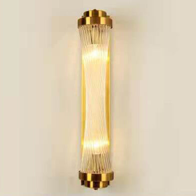 Lámpara Aplique de Pared de Lujo Moderno Cilindro de Cristal Rotación de 2 Luces 