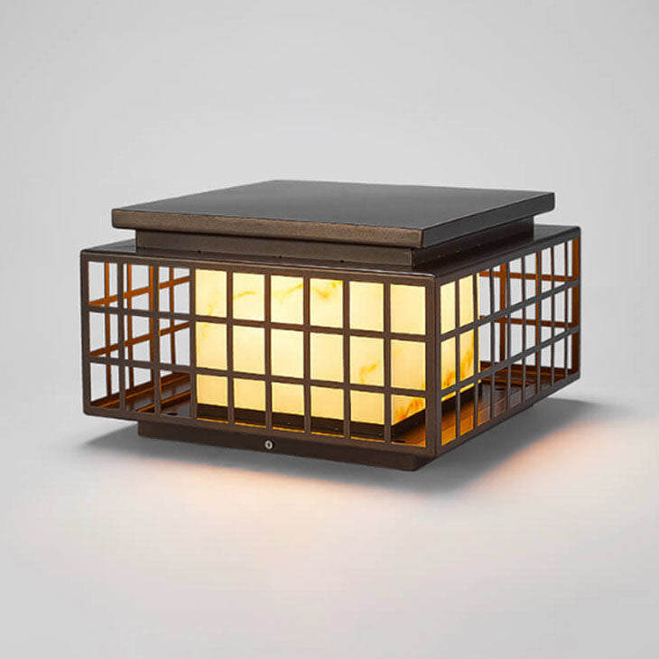 Moderne chinesische quadratische Säule im Freien wasserdichte Terrasse 1-Licht-Landschaftslicht