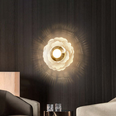 Modern Light Luxury Creative Pattern Round Iron Acrylic LED Wall Sconce Lamp