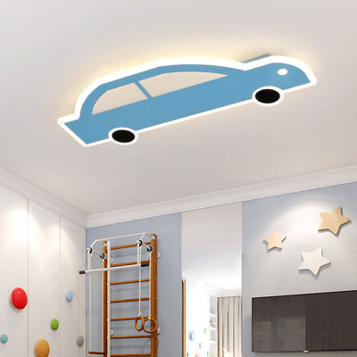 Cartoon Creative Car Shape Iron LED Flush Mount Ceiling Light